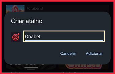 Dê um nome ao atalho